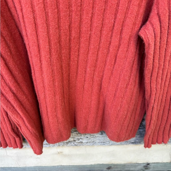 Madewell Women's Rust Color Ribbed Sweater with Mock Turtleneck Size XL - Picture 9 of 9